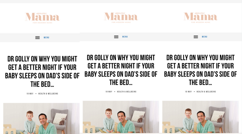 Absolutely Mama UK - Dr Golly on why you might get a better night if your baby sleeps on dad's side of the bed