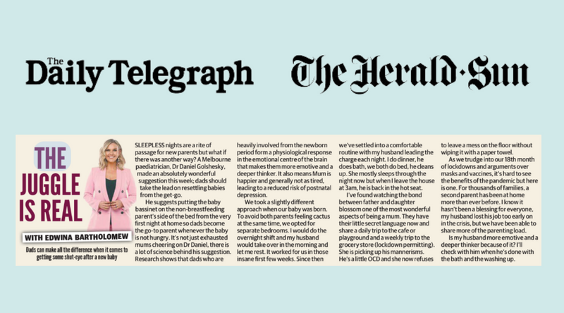 The Daily Telegraph + The Herald Sun - Dad's can make all the difference when it comes to getting some shut-eye after a new baby