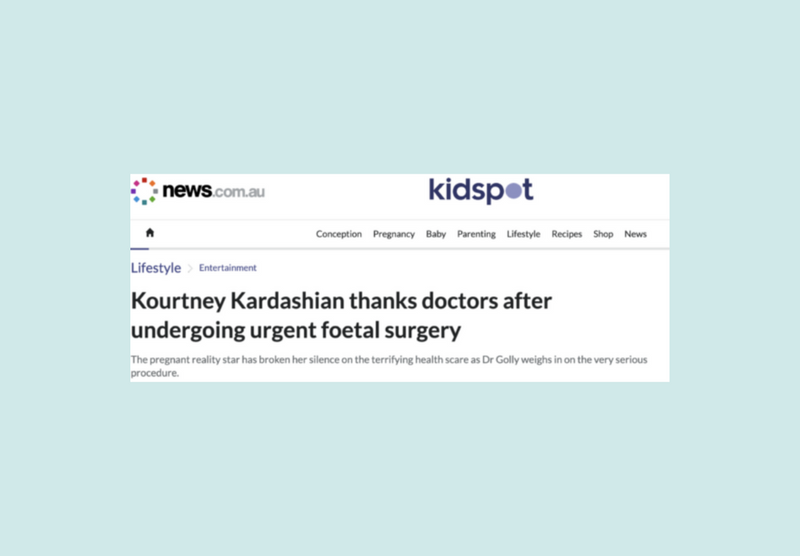 Kidspot, Kardashians and urgent foetal surgery