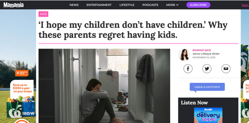 Mamamia | ‘I hope my children don’t have children.’ Why these parents regret having kids.